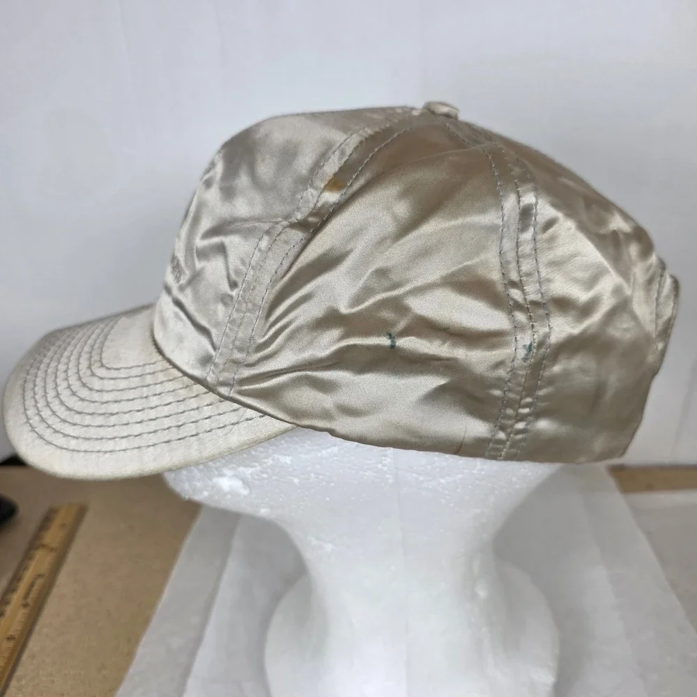 Vintage Calvin Klein Jeans Satin Snapback Hat Champagne Gold Made in USA CK Logo